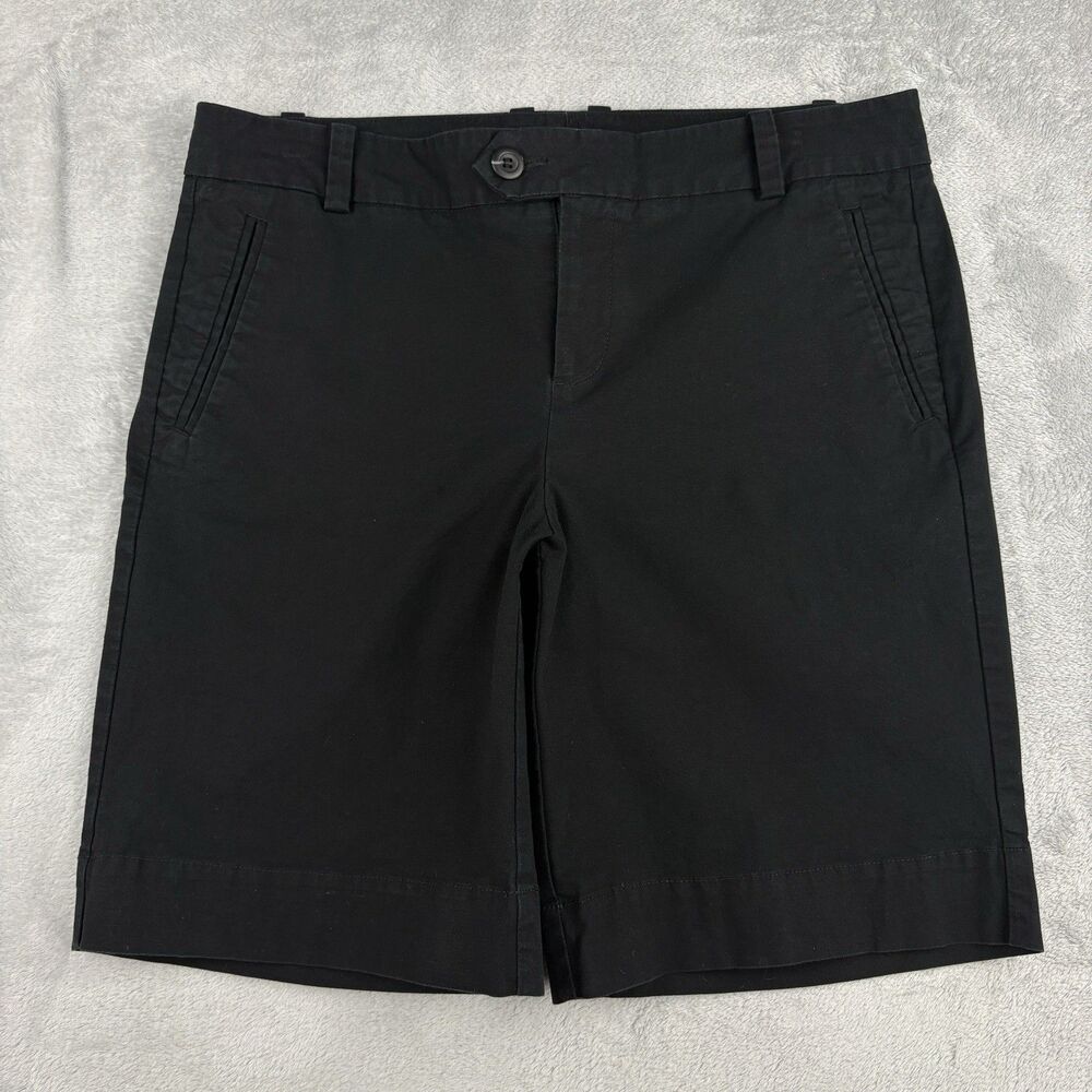 Dockers Chino Shorts Womens Size 10 Black Stretch Classic Bermuda Preppy